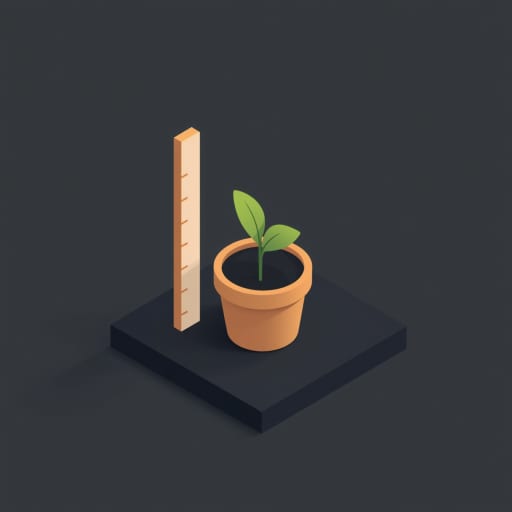 Seedling in a pot beside a ruler, a pilot growth metaphor for the first scoped access review.